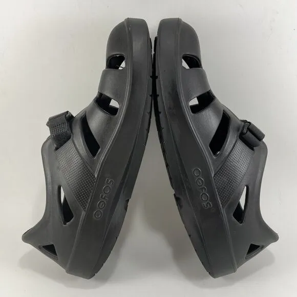 OOFOS Oocandoo Black Sandals Hook and Loop Closure Mens 8 Fisherman Style W 10