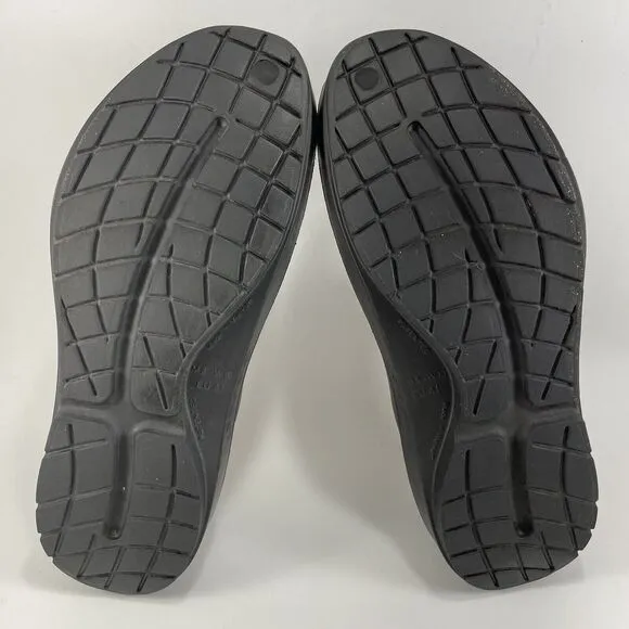 OOFOS Oocandoo Black Sandals Hook and Loop Closure Mens 8 Fisherman Style W 10