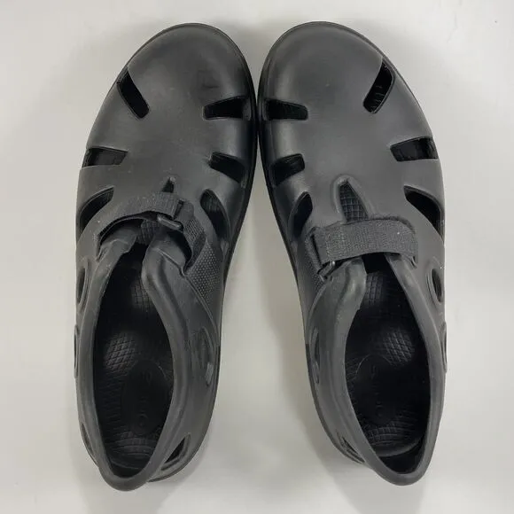 OOFOS Oocandoo Black Sandals Hook and Loop Closure Mens 8 Fisherman Style W 10