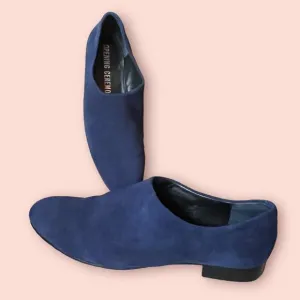 Opening Ceremony WOMENS Charley Navy Blue Suede Slip On Flats Shoes Size 39 8.5