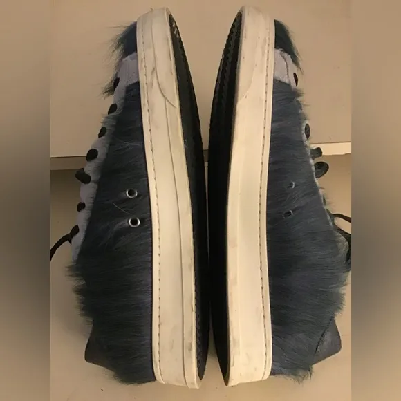 P448 mens John Blue leather calf hair sneakers Size 9.5 Euro 42 Made in Italy