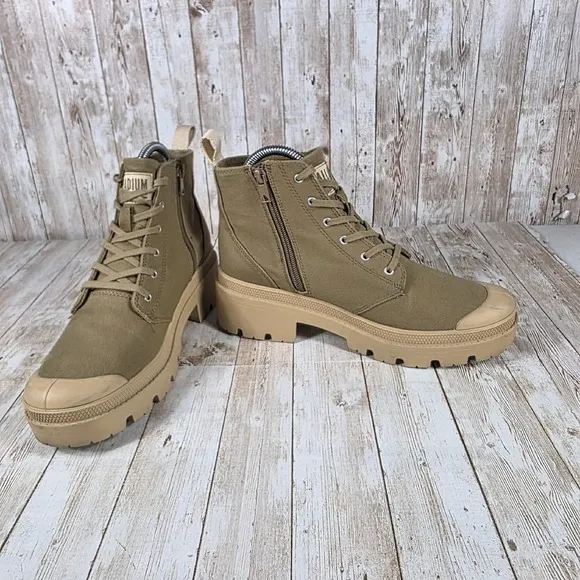 Palladium Pampa Platform Boot Lug Sole‎ Canvas Ankle Boots Women's Size 9