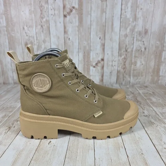 Palladium Pampa Platform Boot Lug Sole‎ Canvas Ankle Boots Women's Size 9