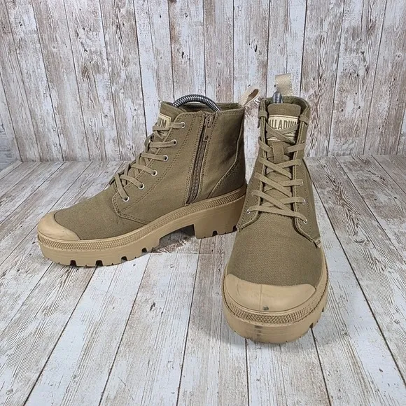 Palladium Pampa Platform Boot Lug Sole‎ Canvas Ankle Boots Women's Size 9