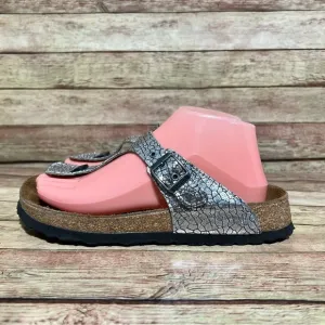Papillio Silver Metallic Gizeh Sandals
