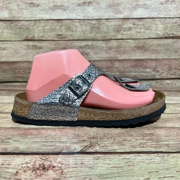 Papillio Silver Metallic Gizeh Sandals