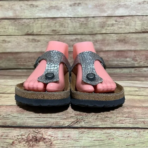 Papillio Silver Metallic Gizeh Sandals