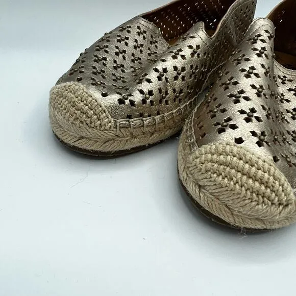 Patricia Nash Elena Gold Metallic Slip On Espadrille Shoes Size 7.5