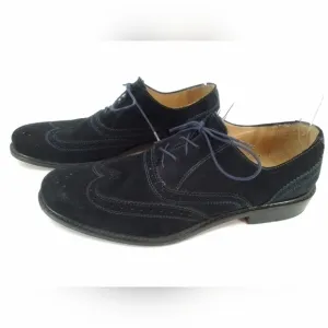 PAUL Fredrick NAVY BLUE Suede Leather Dress Shoes Mens Sz 10 Oxford Wingtips