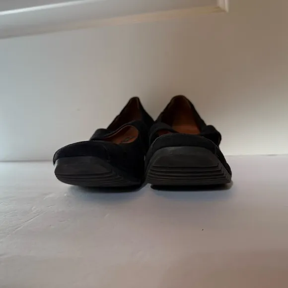 PAUL GREEN SHOES HEELS WEDGE MARY JANES BLACK SUEDE LEATHER STRAP Size 9.5 US