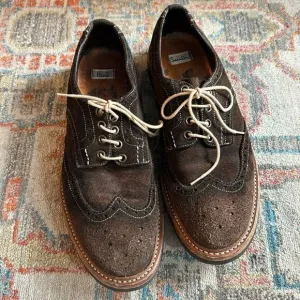 PAUL SMITH Oxford Dress Shoes ITALY Dark Brown Suede Wingtip - 7.5