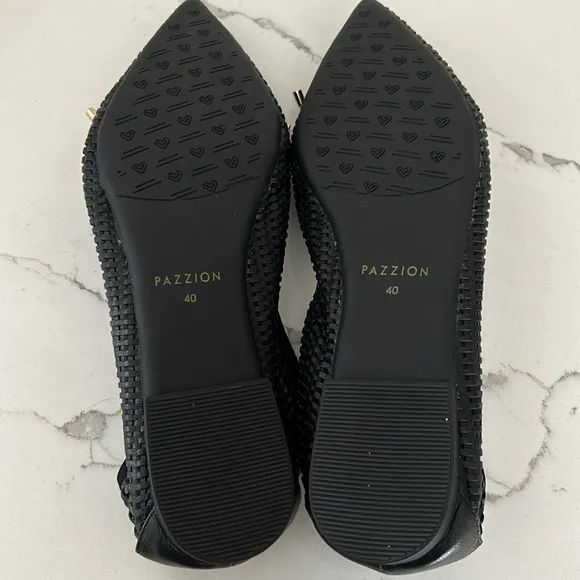 PAZZION Eliza Weaved Bow Flats Slip On in Black Women’s size 40/9