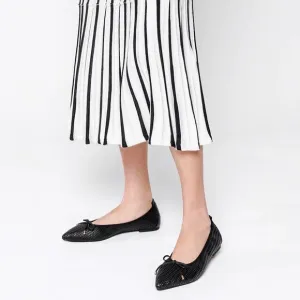 PAZZION Eliza Weaved Bow Flats Slip On in Black Women’s size 40/9