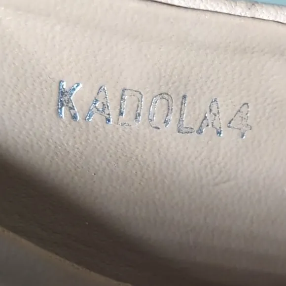 PAZZO Women's Kadola 4 Mules Shoes Kitten Heels Nude Tan Leather Embroidered 7.5
