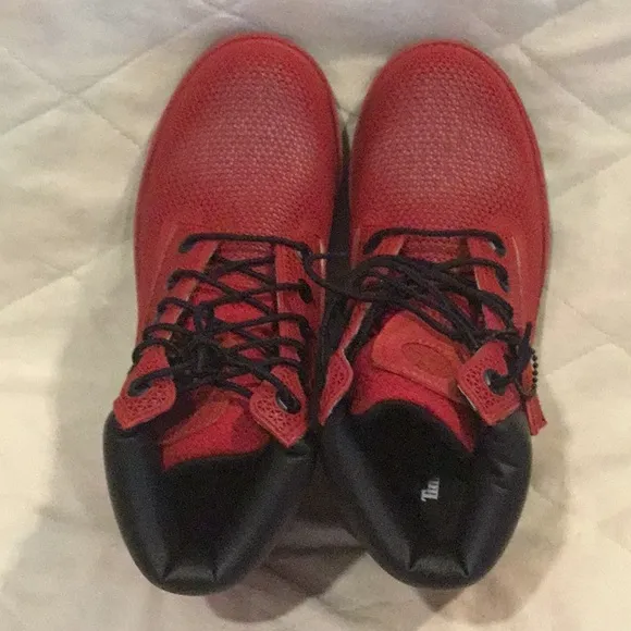 PC1) authentic red timberlands boots.