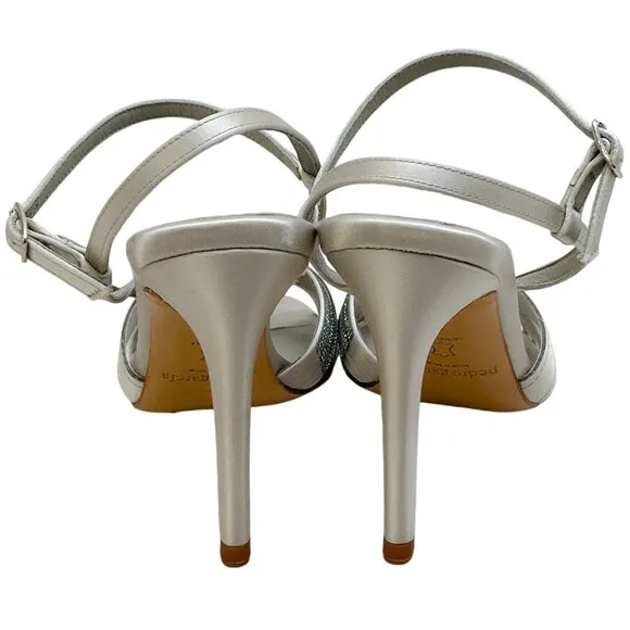 Pedro Garcia Silver Sandals With Crystals