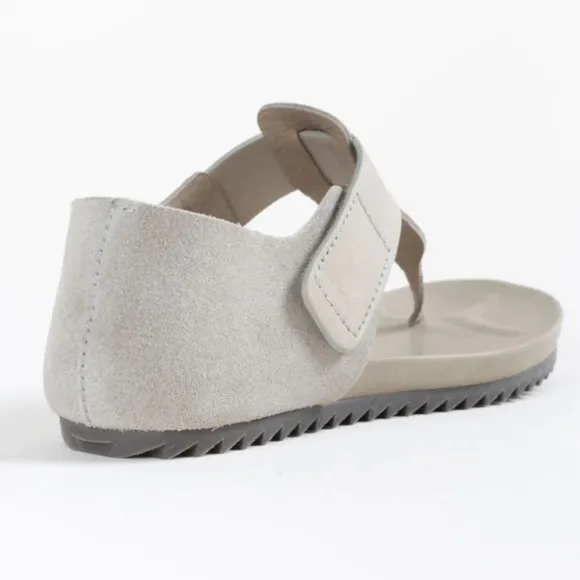 Pedro Garcia Suede T strap Thong Jacqui Sandals Suede Leather Grey Silver 7