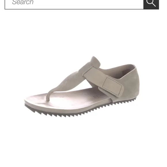 Pedro Garcia Suede T strap Thong Jacqui Sandals Suede Leather Grey Silver 7