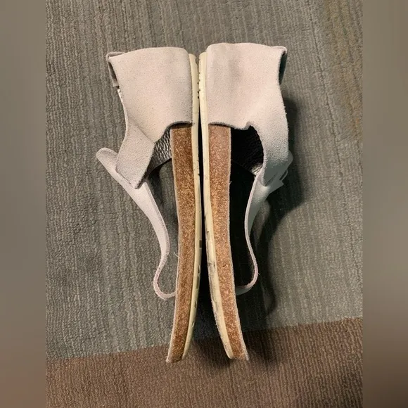 Pedro Garcia Suede T strap Thong Jacqui Sandals Suede Leather Grey Silver 7