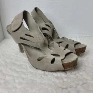 Pedro Garcia Lucy Cut Out Sandals Womens Size 9 Pumice Castoro Gray
