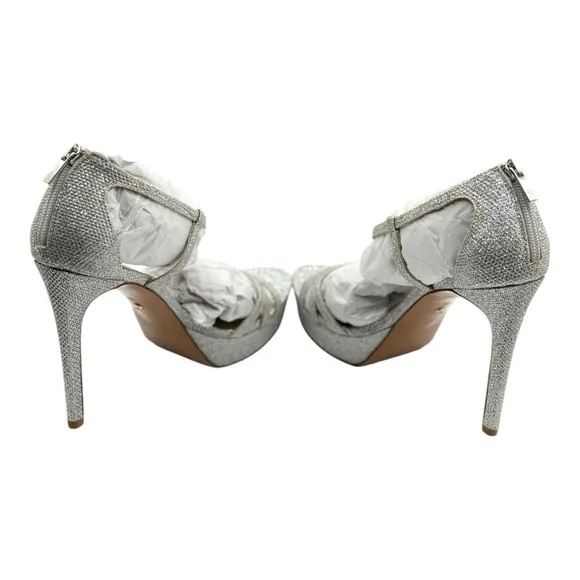 Pelle Moda Oneda Silver Glitter Platform Heels | US 8