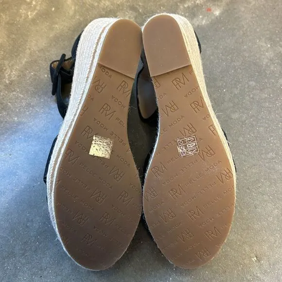 Pelle Moda wedges suede sandals blue 8.5