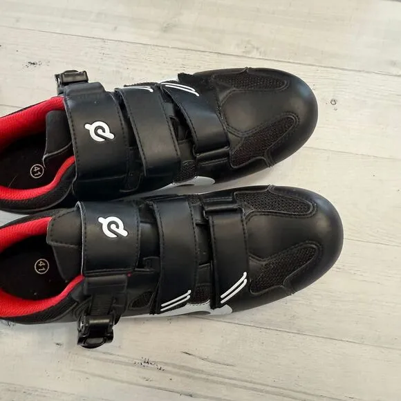 Peloton unisex Black Red Hook &amp; Loop Close Cycling Bicycling Shoes EUR 41 w10/m8