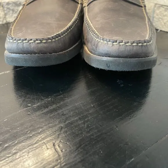 Peter Millar Handsewn Leather Penny Loafer Brown Shoes Mens Size 14M Golf