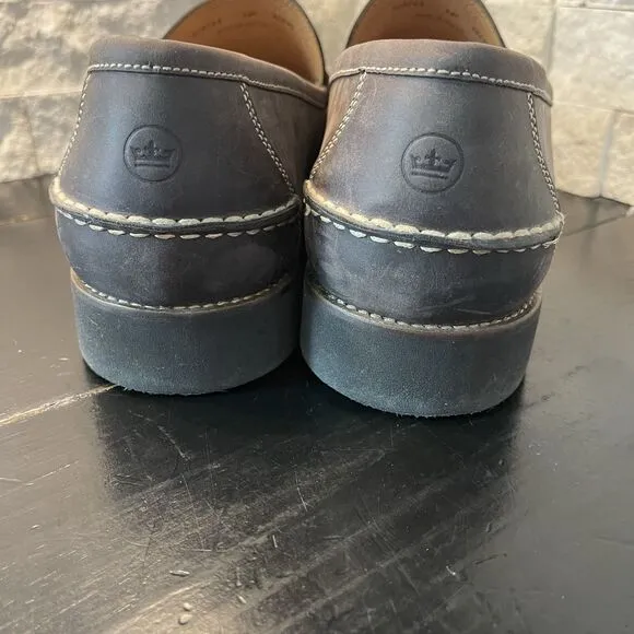 Peter Millar Handsewn Leather Penny Loafer Brown Shoes Mens Size 14M Golf