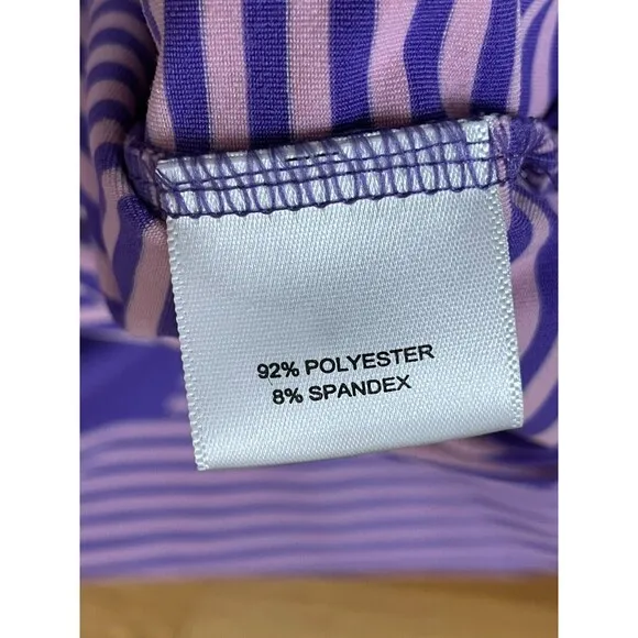 Peter Millar Summer Comfort Golf Polo Shirt Men's L Purple Striped Spread Collar