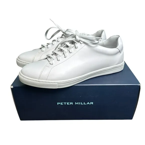 Peter Millar Vantage Lite Sneakers White Mens 10 Golf Casual Shoes New In Box