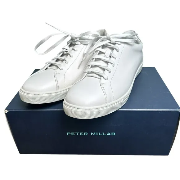 Peter Millar Vantage Lite Sneakers White Mens 10 Golf Casual Shoes New In Box