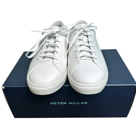 Peter Millar Vantage Lite Sneakers White Mens 10 Golf Casual Shoes New In Box