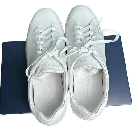 Peter Millar Vantage Lite Sneakers White Mens 10 Golf Casual Shoes New In Box