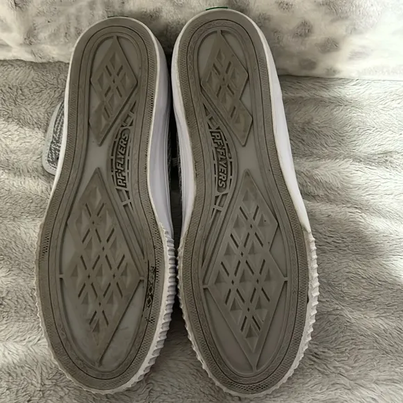 PF flyers, gray zigzag, high top sneakers unisex men’s size 10.5 women’s 12