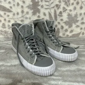 PF flyers, gray zigzag, high top sneakers unisex men’s size 10.5 women’s 12
