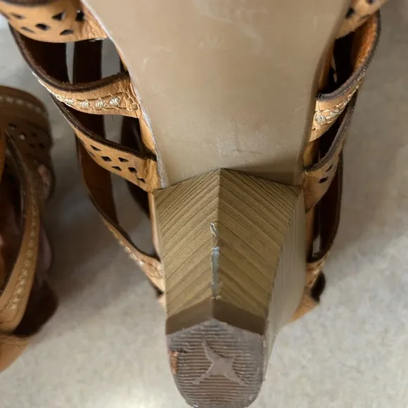 Pikolinos Tan Gladiator Women's Leather Heels Sandals Shoes Size 42 US 11.5