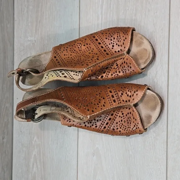 Pikolinos Women Leather Wedge Sandals shoes sz 41/10.5-11