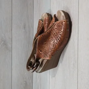 Pikolinos Women Leather Wedge Sandals shoes sz 41/10.5-11