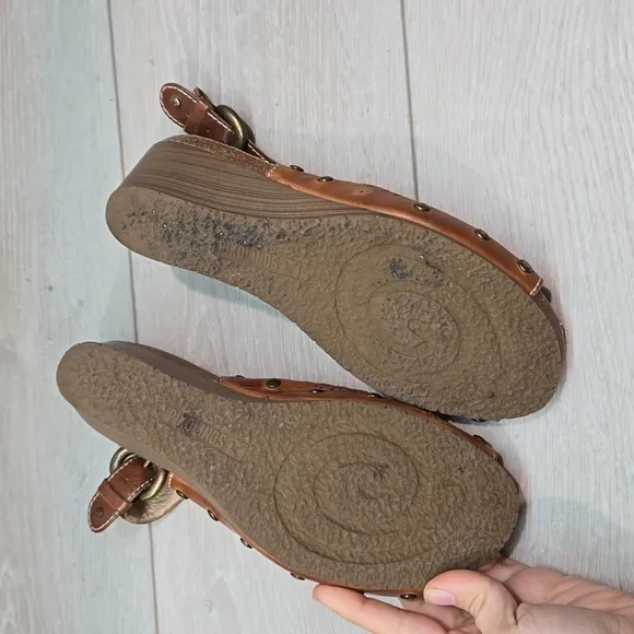 Pikolinos Women Leather Wedge Sandals shoes sz 41/10.5-11