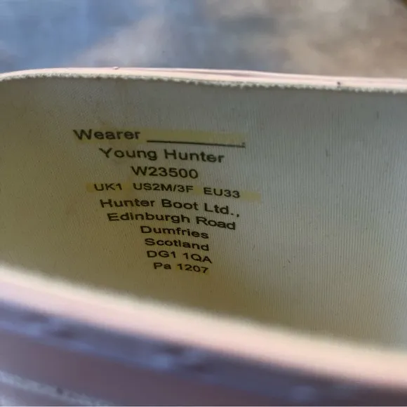 Pink Hunter Rain boots Size 2