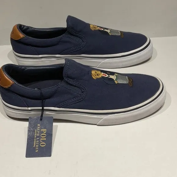 Polo by Ralph Lauren Blue and Brown Slip-On Sneakers