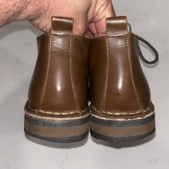 POLO by Ralph Lauren leather upper men’s dress shoes size 9 brown color.