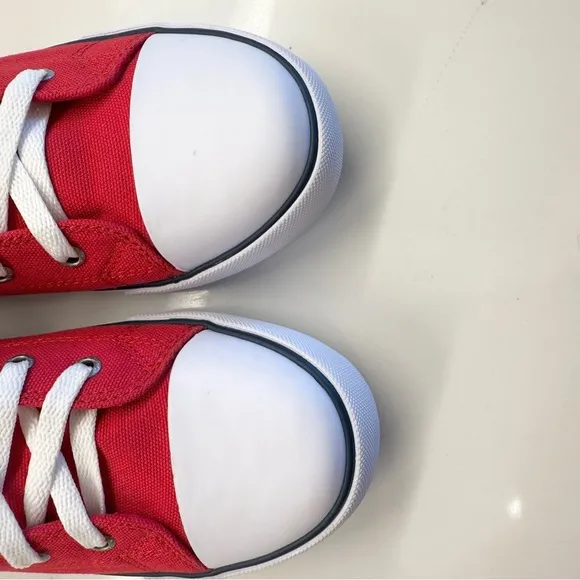 POLO Ralph Lauren Hamptyn HI II Bear Sneakers Shoes Red Kids Size 5.5 Y Womens 7