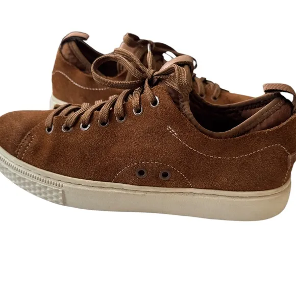 Polo Ralph Lauren Men’s 7.5D Brown Leather Dunovin Sneakers ALite Sneakers Shoes