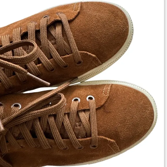 Polo Ralph Lauren Men’s 7.5D Brown Leather Dunovin Sneakers ALite Sneakers Shoes