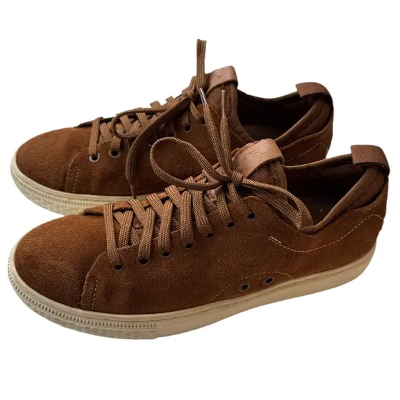 Polo Ralph Lauren Men’s 7.5D Brown Leather Dunovin Sneakers ALite Sneakers Shoes