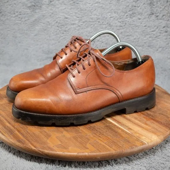 POLO Ralph Lauren Odis Brown Leather Casual Oxford Dress Shoes Men's 8.5 D