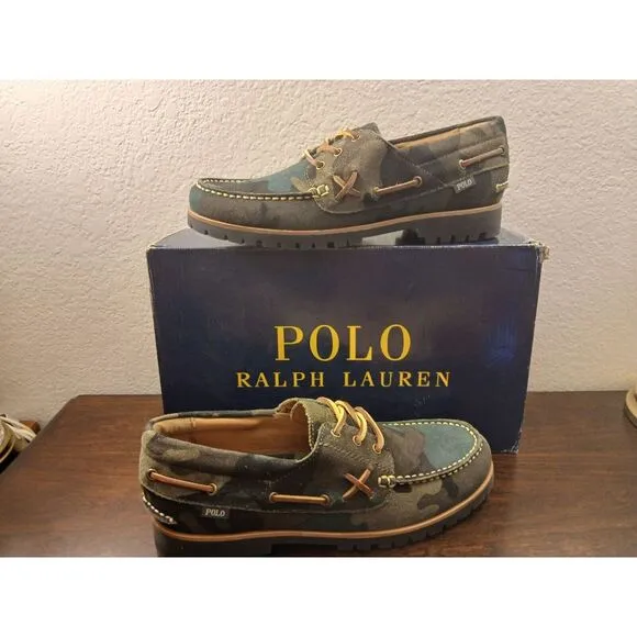 Polo Ralph Lauren Ranger‎ Suede Leather Camo MILITANT DECKER NEW IN BOX #602