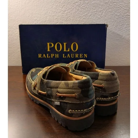 Polo Ralph Lauren Ranger‎ Suede Leather Camo MILITANT DECKER NEW IN BOX #602